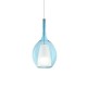 IdealLux-360041 - Kalique - Chrome Pendant with Blue & White Glass Ø 18 cm