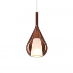 Kalique - Chrome Pendant with Copper & White Glass Ø 18 cm