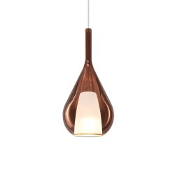 Kalique - Chrome Pendant with Copper & White Glass Ø 18 cm