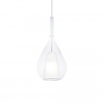 Kalique - Chrome Pendant with Clear & White Glass Ø 18 cm