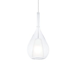 Kalique - Chrome Pendant with Clear & White Glass Ø 18 cm