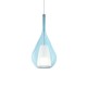 IdealLux-360089 - Kalique - Chrome Pendant with Blue & White Glass Ø 18 cm