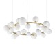 IdealLux-363370 - Perlage - Satin Brass 25 Light Centre Fitting with White Glasses