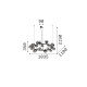 IdealLux-363387 - Perlage - Matt Black 25 Light Centre Fitting with Smoked Glass