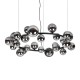 IdealLux-363387 - Perlage - Matt Black 25 Light Centre Fitting with Smoked Glass