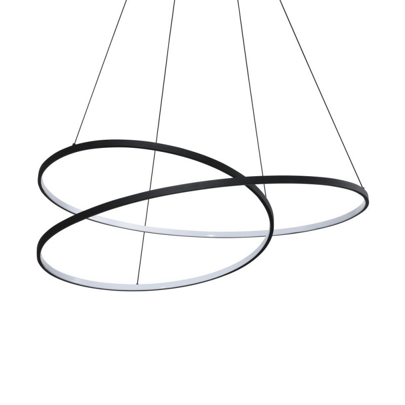 IdealLux-364896 - Oz - Black LED Pendant Ø 100 cm
