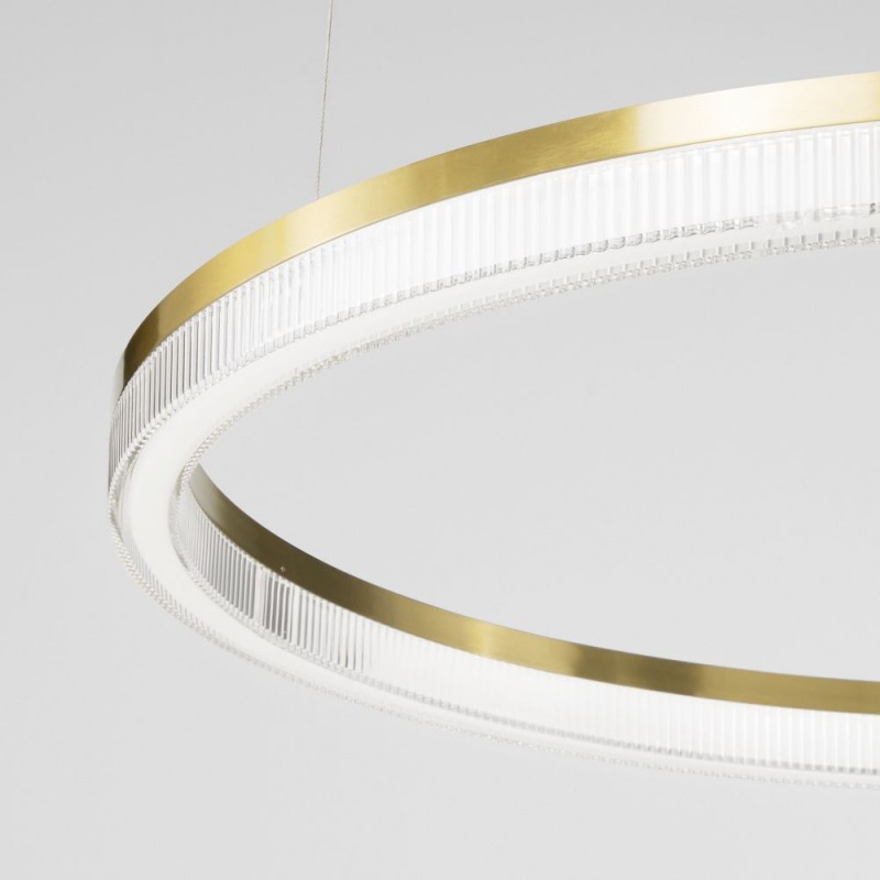 IdealLux-364964 - Crown - Decorative Brushed Brass LED Pendant Ø 40 cm
