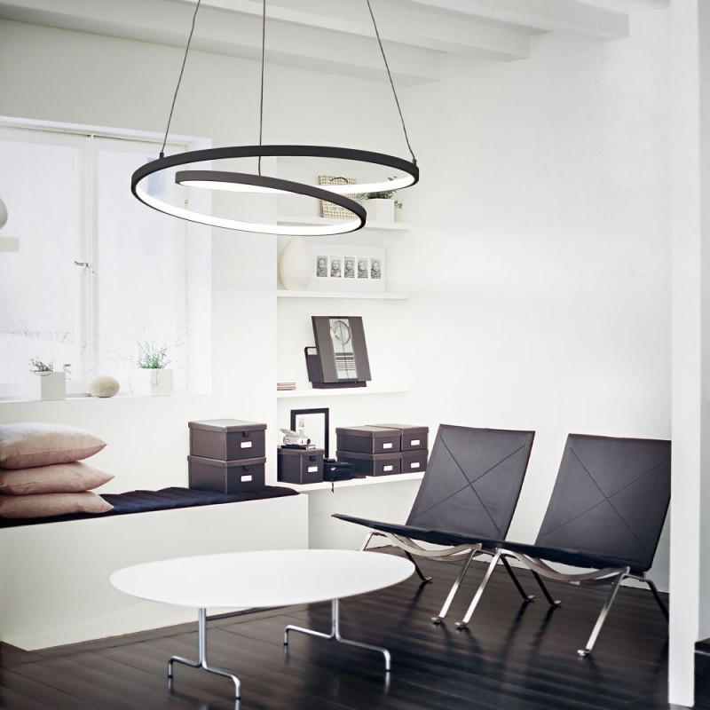 IdealLux-364971 - Oz - Brushed Brass LED Pendant Ø 40 cm