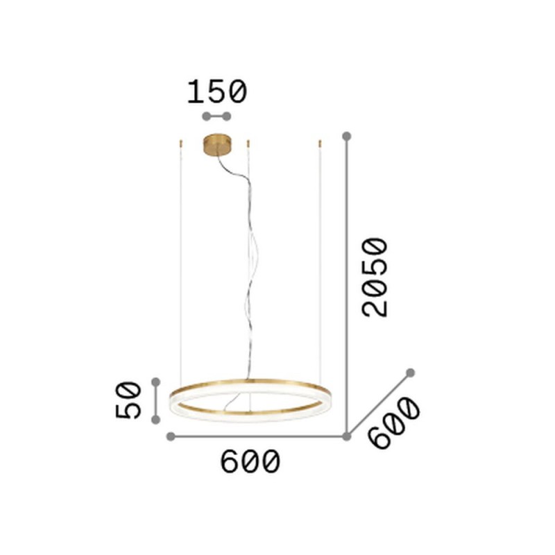 IdealLux-364988 - Crown - Decorative White LED Pendant Ø 60 cm