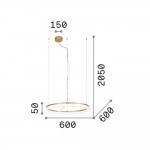 Crown - Decorative Black LED Pendant Ø 60 cm