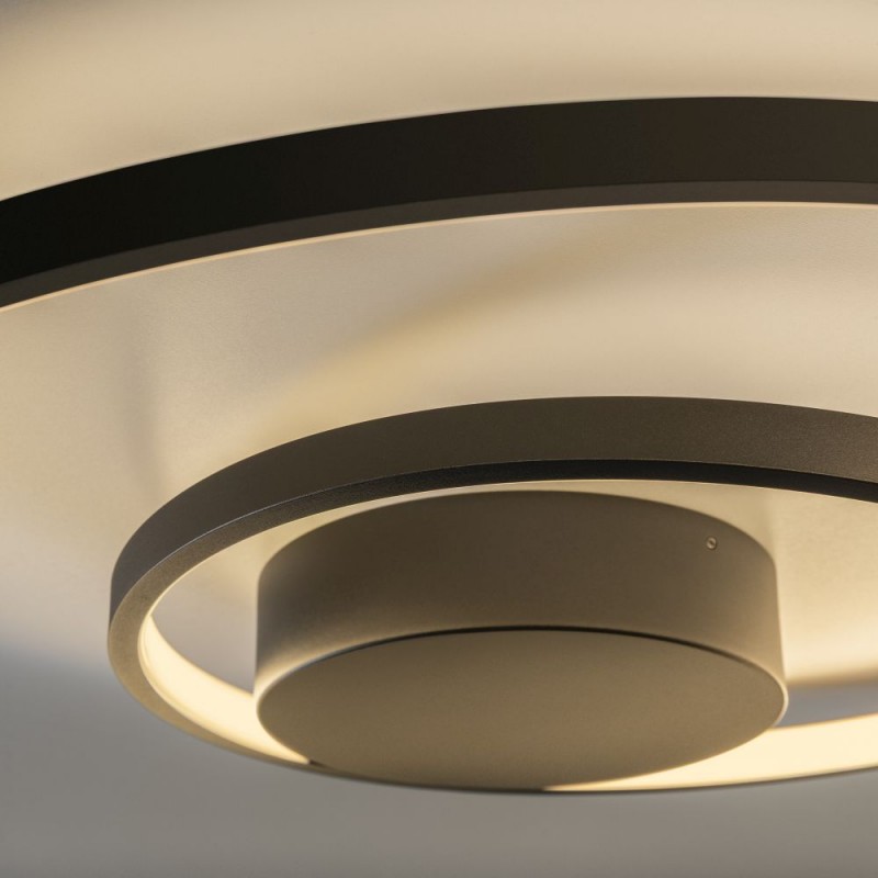 IdealLux-365053 - Oz - Black LED Flush Ø 80 cm