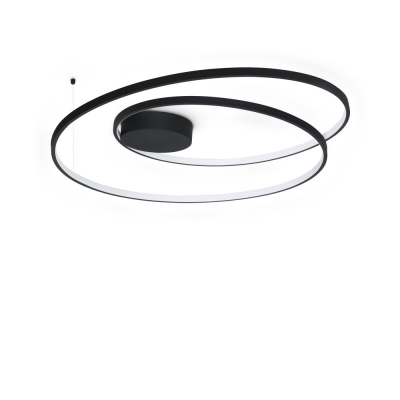 IdealLux-365053 - Oz - Black LED Flush Ø 80 cm