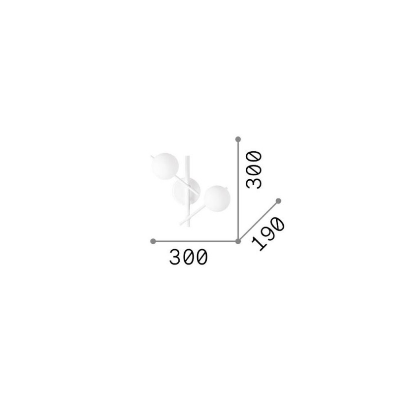 IdealLux-365084 - Atlas - Gold 2 Light Wall Lamp with Opal Glasses