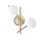 IdealLux-365084 - Atlas - Gold 2 Light Wall Lamp with Opal Glasses