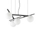 IdealLux-365091 - Atlas - Black 4 Light Pendant with Opal Glasses