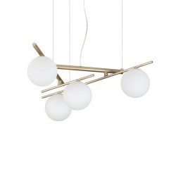 Atlas - Gold 4 Light Pendant with Opal Glasses