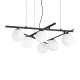 IdealLux-365114 - Atlas - Black 6 Light Pendant with Opal Glasses