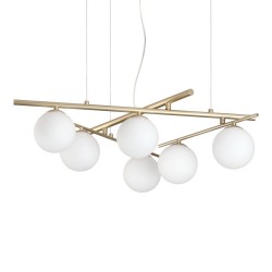 Atlas - Gold 6 Light Pendant with Opal Glasses