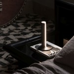 Dorica - Ribbed Orange LED Table Lamp