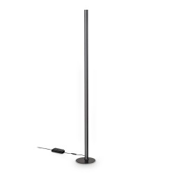 Dorica - Ribbed Black LED Floor Lamp