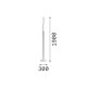 IdealLux-366227 - Dorica - Ribbed White 3 Light LED Floor Lamp