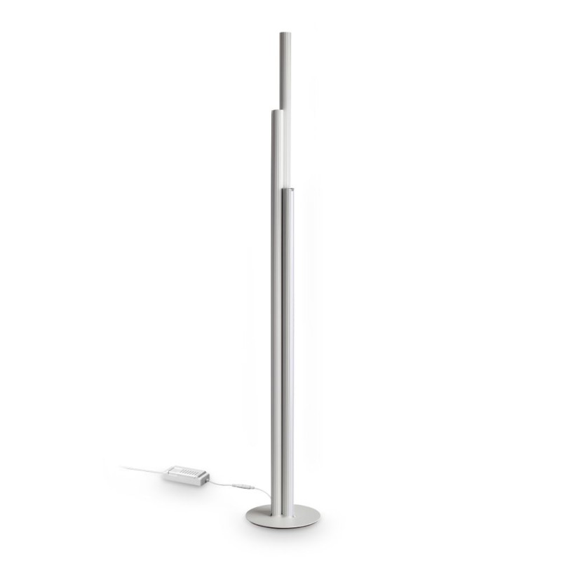 IdealLux-366227 - Dorica - Ribbed White 3 Light LED Floor Lamp