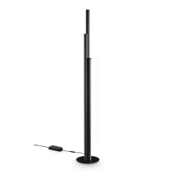 Dorica - Ribbed Black 3 Light LED Floor Lamp