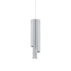Dorica - Ribbed White 3 Light LED Pendant