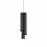 Dorica - Ribbed Black 3 Light LED Pendant