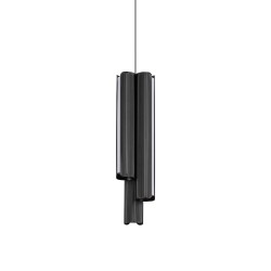 Dorica - Ribbed Black 3 Light LED Pendant