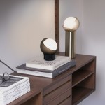 Bloom - Brass Table Lamp with White & Amber Glass