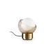 IdealLux-366500 - Bloom - Brass Table Lamp with White & Amber Glass