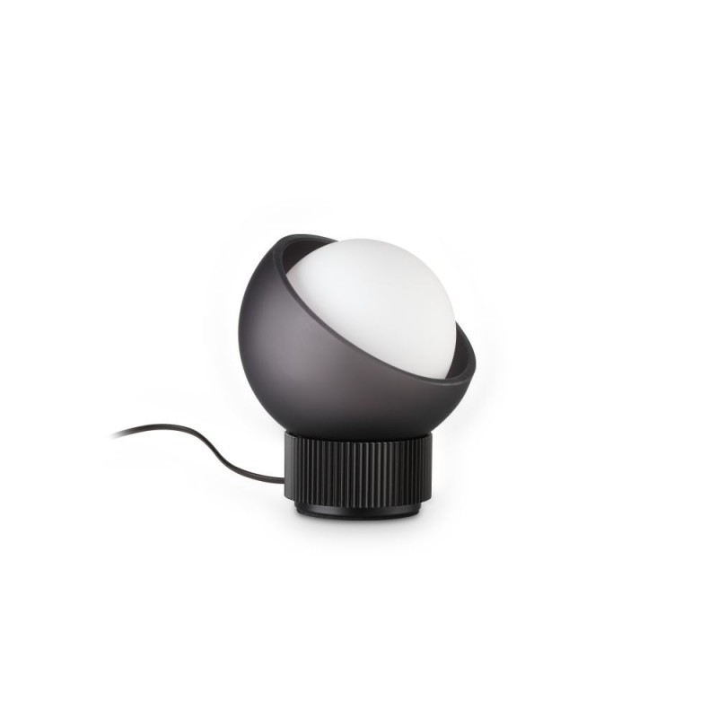 IdealLux-366517 - Bloom - Black Table Lamp with White Glass