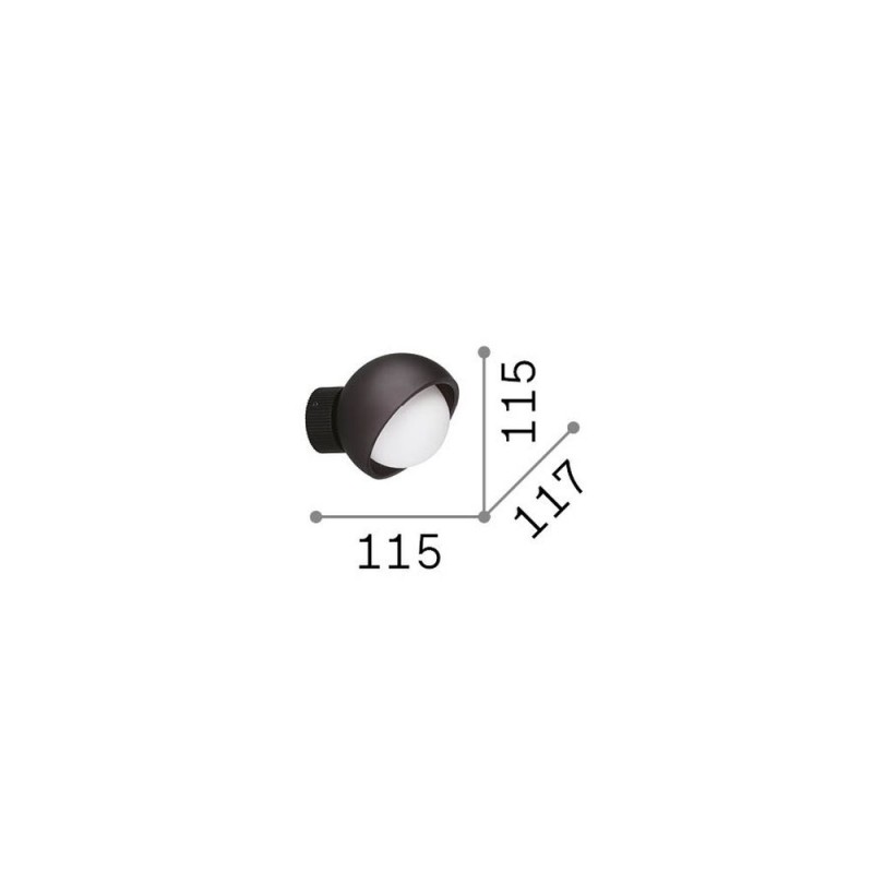IdealLux-366548 - Bloom - Black Wall Lamp with White Glass ∅ 11.5 cm