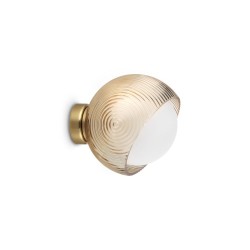 Bloom - Brass Wall Lamp with White & Amber Glass ∅ 17 cm