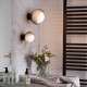 IdealLux-366562 - Bloom - Black Wall Lamp with White Glass ∅ 17 cm
