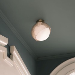 Bloom - Brass Ceiling Lamp with White & Amber Glass ∅ 22 cm
