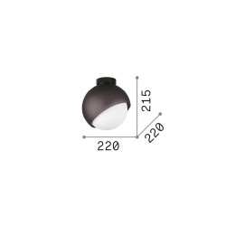 Bloom - Black Ceiling Lamp with White Glass ∅ 22 cm
