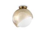Bloom - Brass Ceiling Lamp with White & Amber Glass ∅ 30 cm