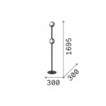 Bloom - Brass LED Floor Lamp with White & Amber Glass