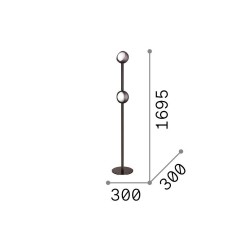 Bloom - Brass LED Floor Lamp with White & Amber Glass