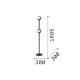 IdealLux-366616 - Bloom - Brass LED Floor Lamp with White & Amber Glass