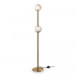 Bloom - Brass LED Floor Lamp with White & Amber Glass
