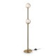 IdealLux-366616 - Bloom - Brass LED Floor Lamp with White & Amber Glass