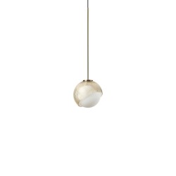Bloom - Brass Pendant with White & Amber Glass ∅ 11.5 cm