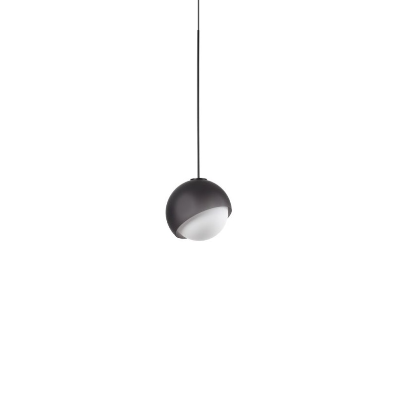 IdealLux-366630 - Bloom - Black Pendant with White Glass ∅ 11.5 cm