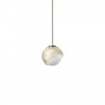 Bloom - Brass Pendant with White & Amber Glass ∅ 17 cm
