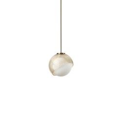 Bloom - Brass Pendant with White & Amber Glass ∅ 17 cm