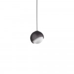 Bloom - Black Pendant with White Glass ∅ 17 cm