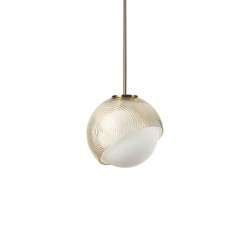 Bloom - Brass Pendant with White & Amber Glass ∅ 22 cm